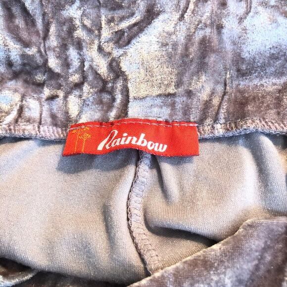 Rainbow Velvet Skinny Stretch Pants Crinkle Mauve Size Small - Picture 3 of 7